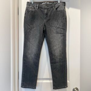 Eddie Bauer Boyfriend High Rise Slim Jeans Gray Size 8 Petite